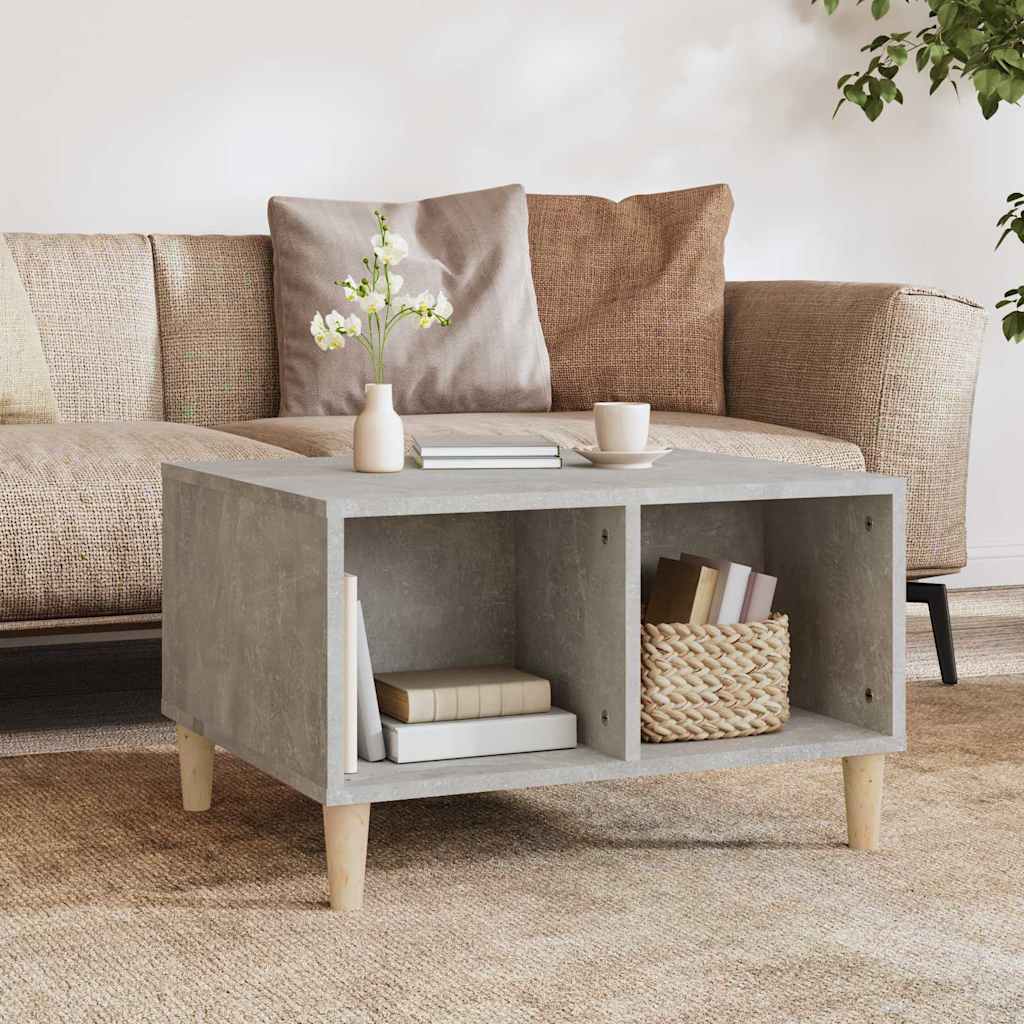 Mesa de centro madera contrachapada blanco 60x50x36,5 cm