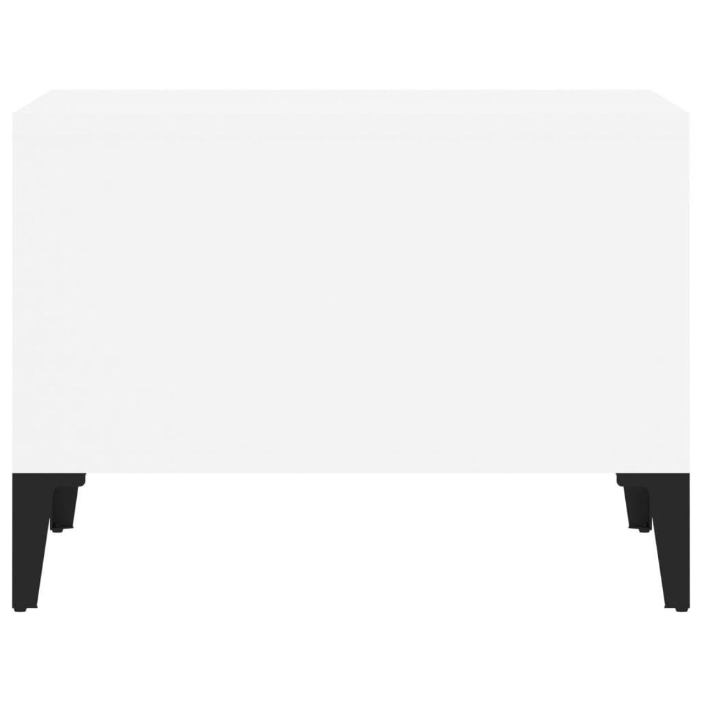 Mesa de centro madera contrachapada blanco 60x50x36,5 cm