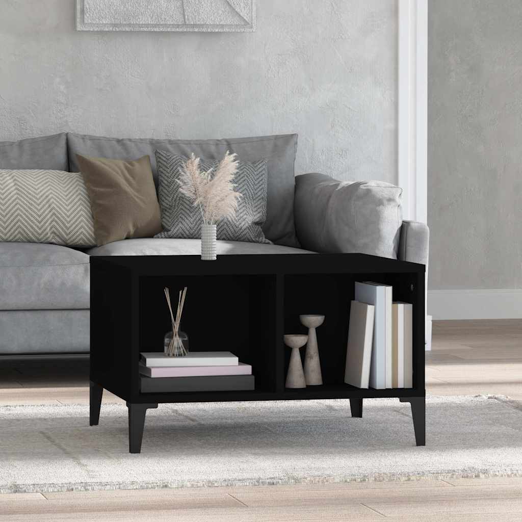 Mesa de centro madera contrachapada blanco 60x50x36,5 cm