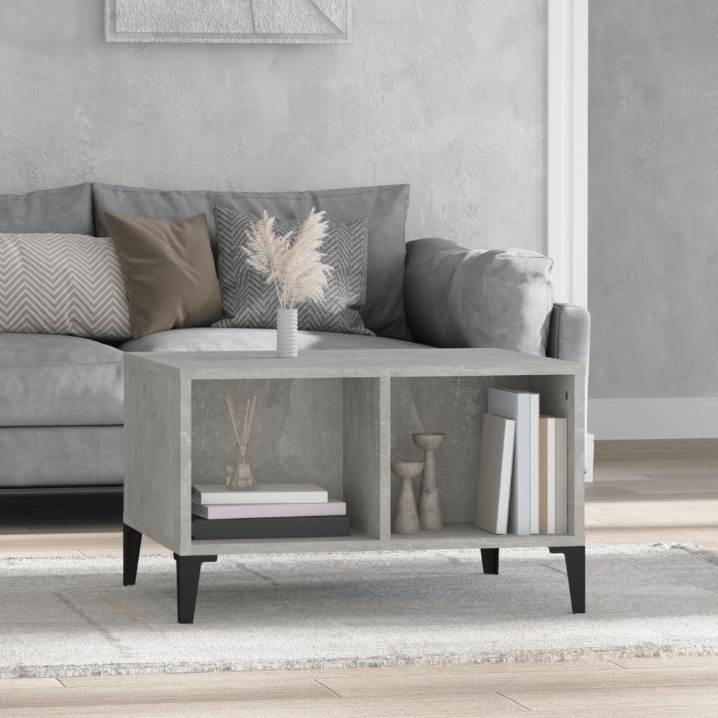 Mesa de centro madera contrachapada blanco 60x50x36,5 cm