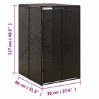 Cobertizo para contenedor de basura ratán PE 70x80x117 cm
