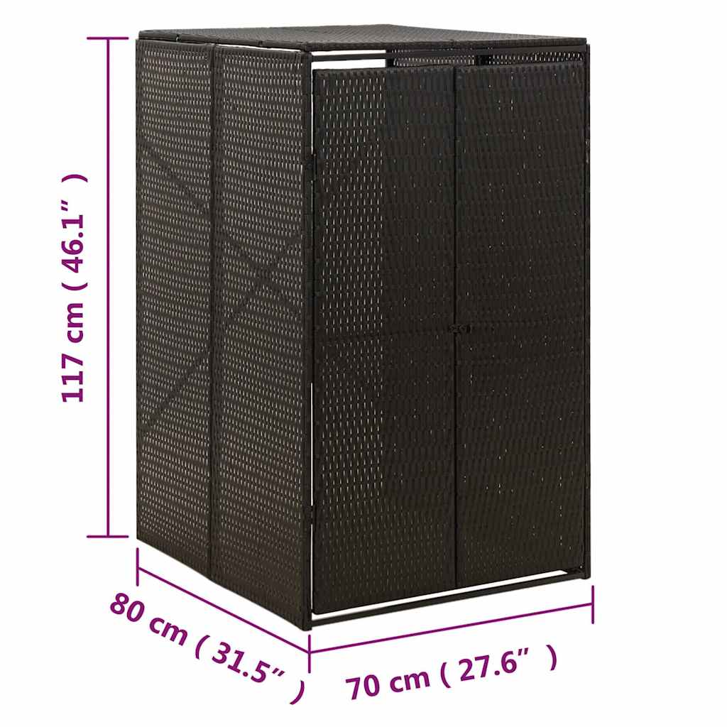 Cobertizo para contenedor de basura ratán PE 70x80x117 cm