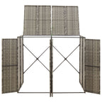 Cobertizo para 2 contenedores basura ratán PE gris 140x80x117cm