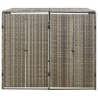 Cobertizo para 2 contenedores basura ratán PE gris 140x80x117cm