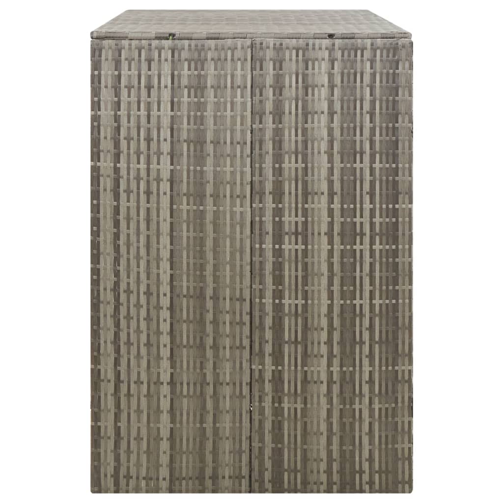 Cobertizo para 2 contenedores basura ratán PE gris 140x80x117cm