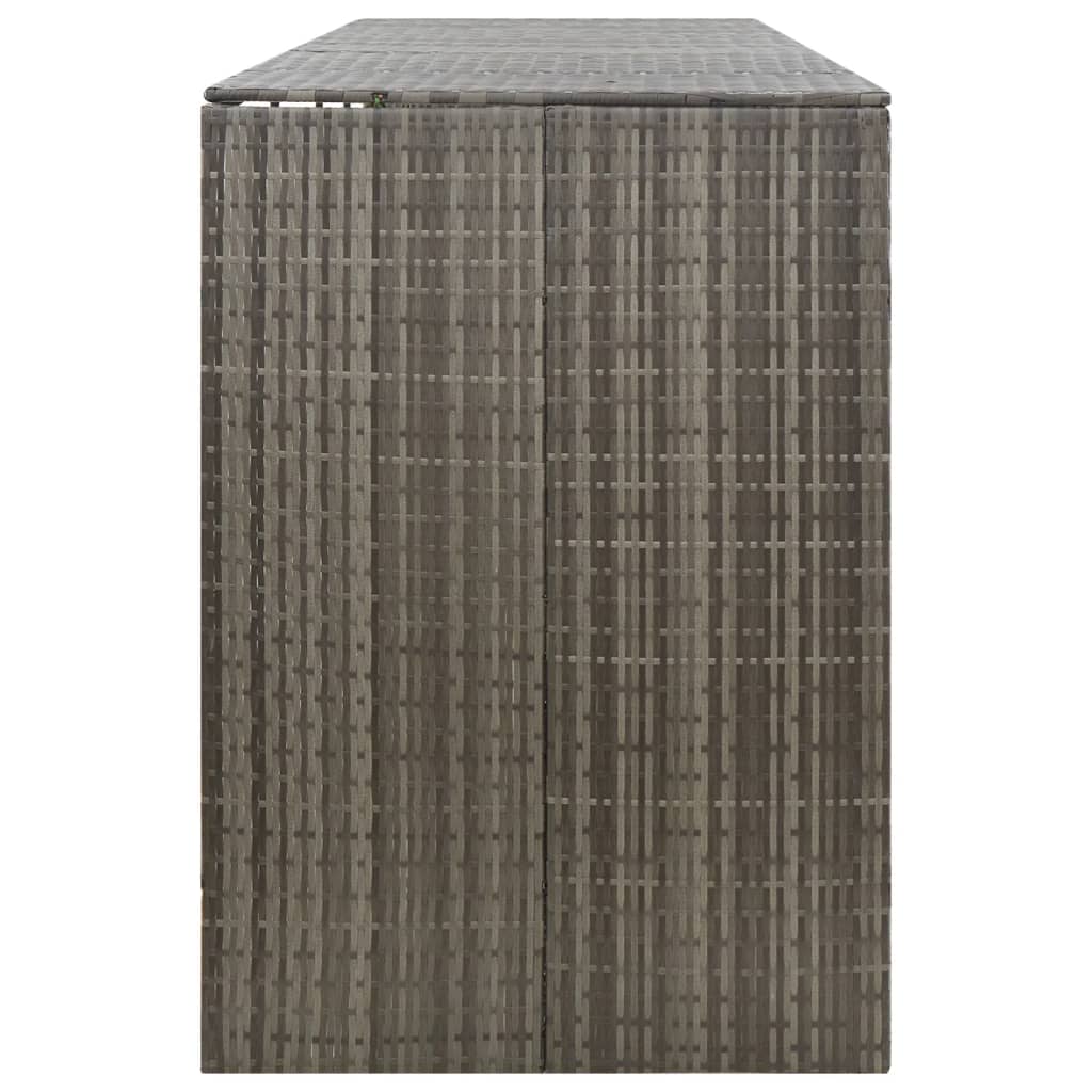 Cobertizo 4 contenedores de basura ratán PE gris 274x80x117 cm