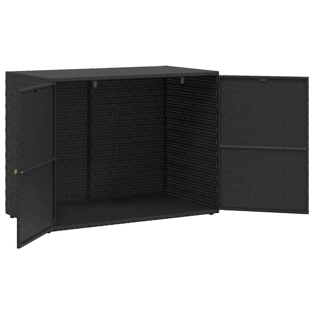Armario de jardín negro 100x55,5x80 cm Ratán sintético