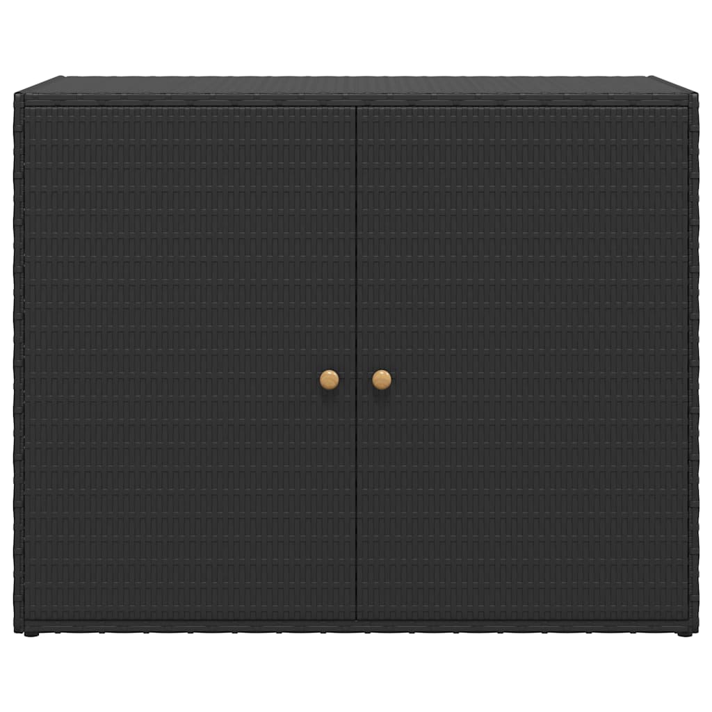 Armario de jardín negro 100x55,5x80 cm Ratán sintético