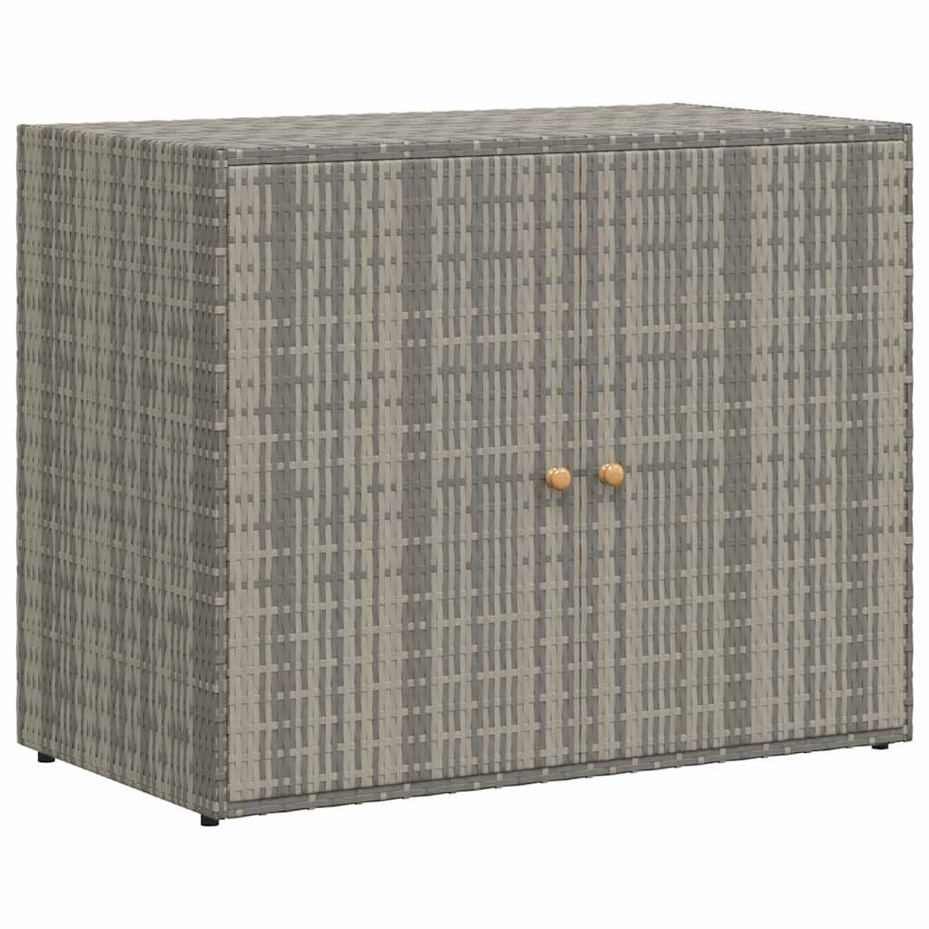 Armario de almacenaje de jardín ratán PE gris 100x55,5x80 cm