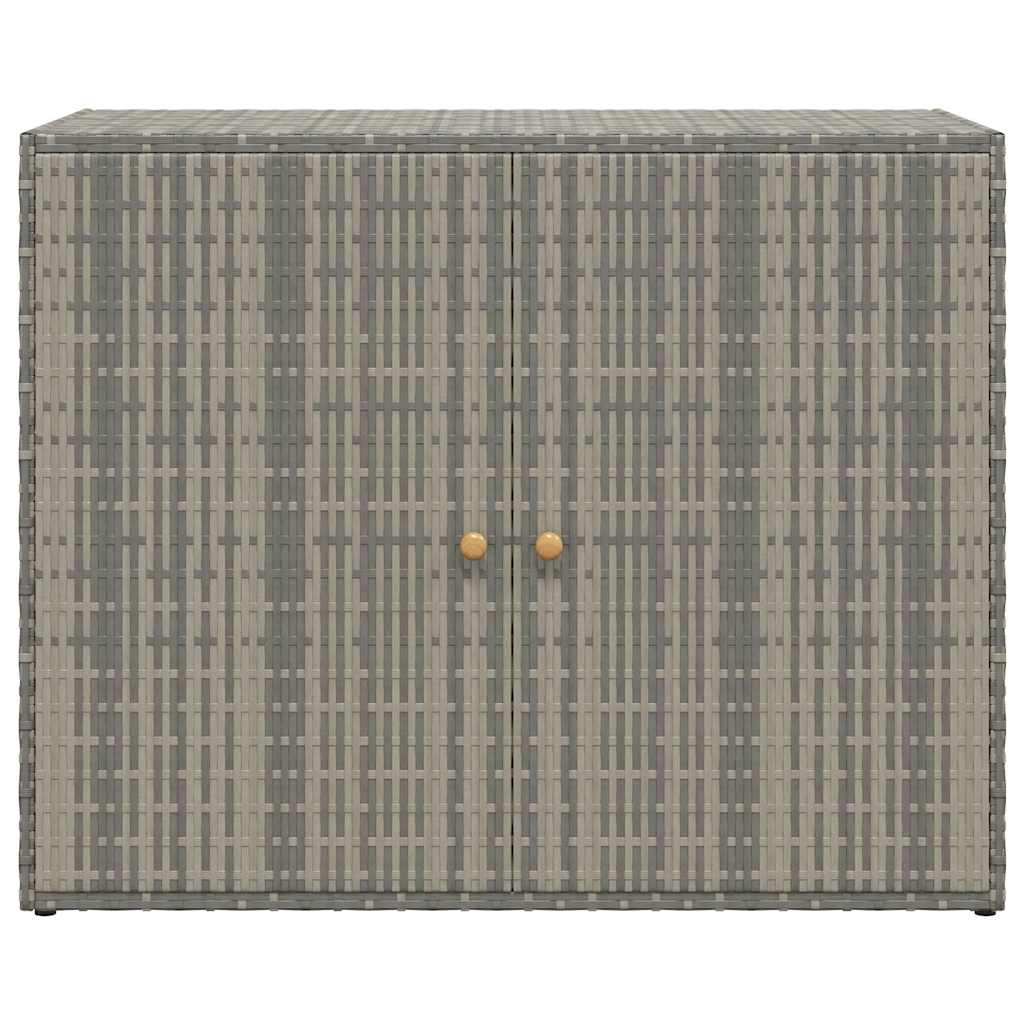 Armario de almacenaje de jardín ratán PE gris 100x55,5x80 cm