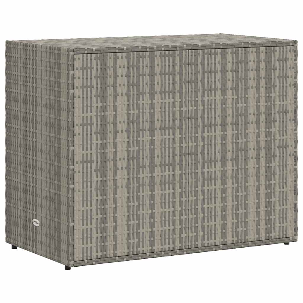 Armario de almacenaje de jardín ratán PE gris 100x55,5x80 cm
