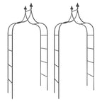 Arcos de jardín 2 uds acero negro 120x38x260 cm