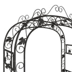 Arco de jardín acero negro 116x45x240 cm