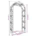Arco de jardín acero negro 116x45x240 cm