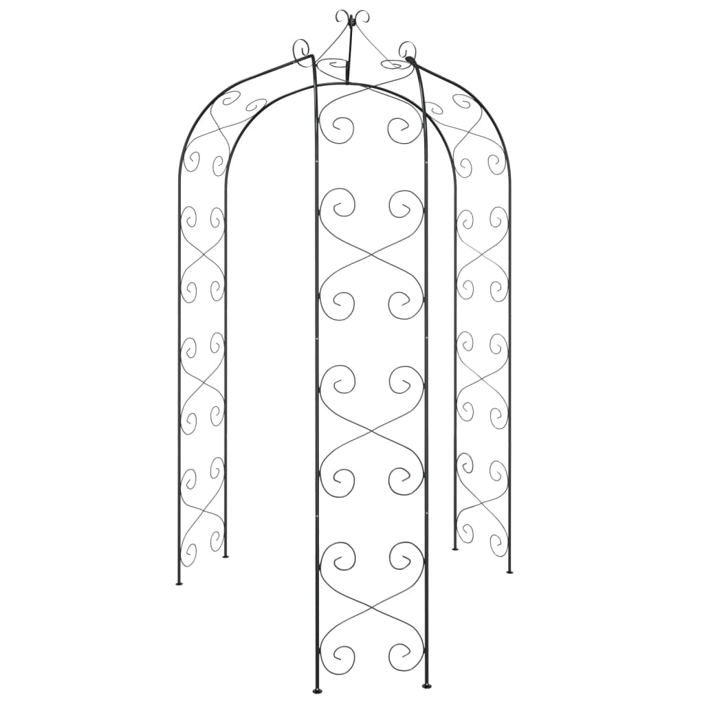 Arco de jardín acero negro Ø180x255 cm