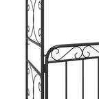 Arco de jardín con puerta acero negro 108x45x235 cm