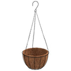Macetas colgantes 4 uds revestimiento coco acero negro Ø35x52cm