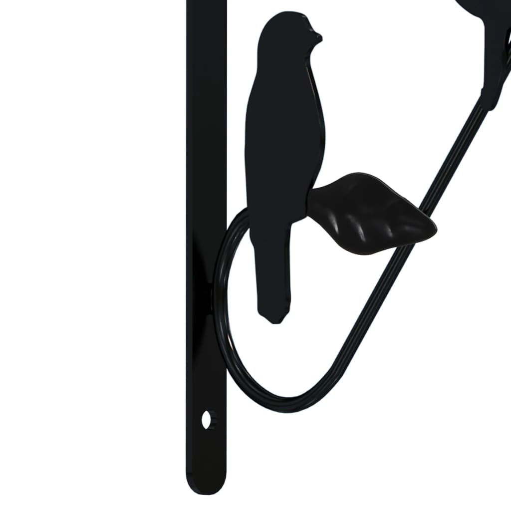 Soportes para cestas colgantes 4 unidades acero negro