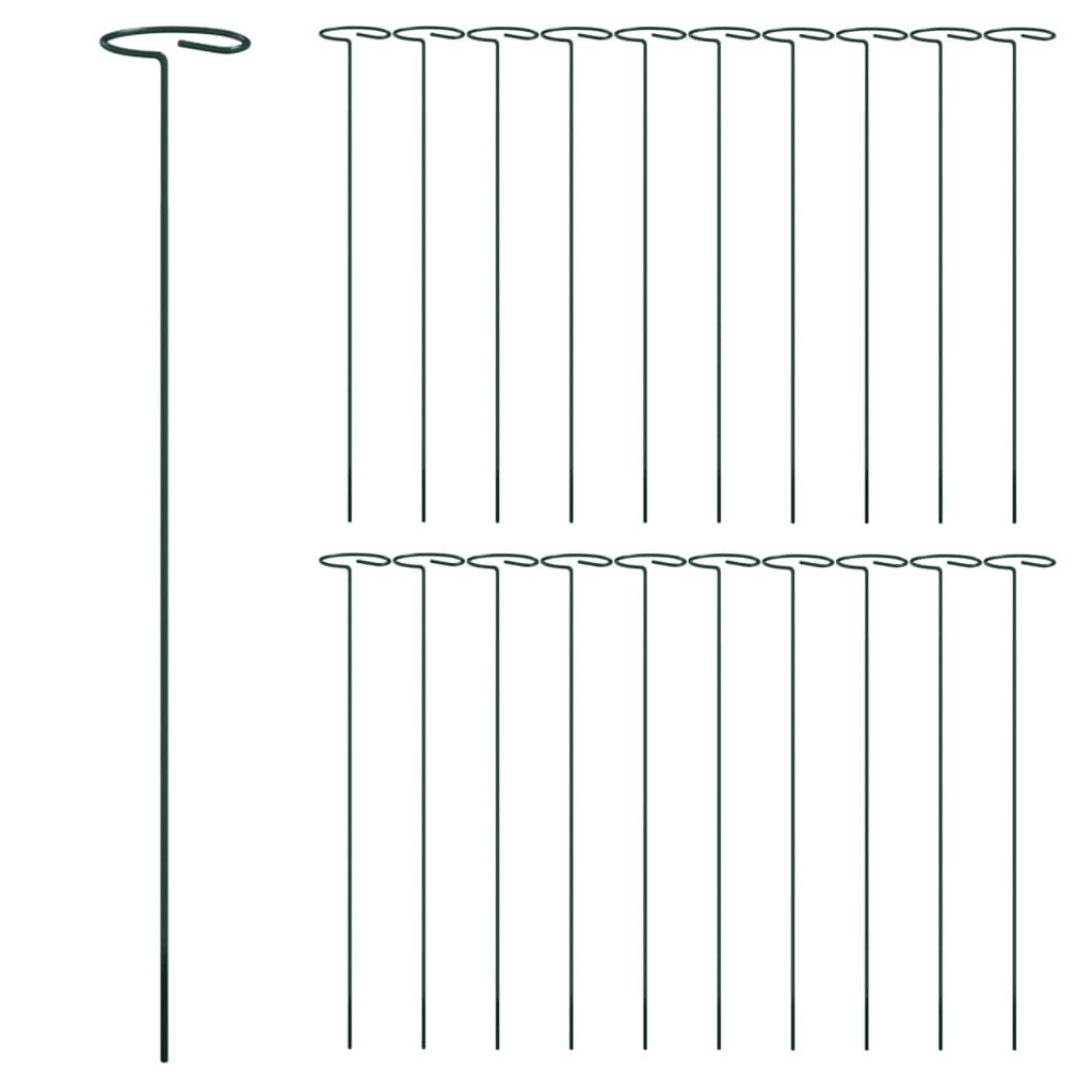 Tutores para plantas 20 unidades acero verde oscuro 40 cm
