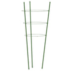 Soportes plantas jardín con 3 anillas 5 uds acero verde 45 cm
