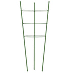 Soportes plantas jardín con 3 anillas 5 uds acero verde 45 cm