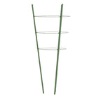 Soportes plantas jardín con 3 anillas 5 uds acero verde 45 cm