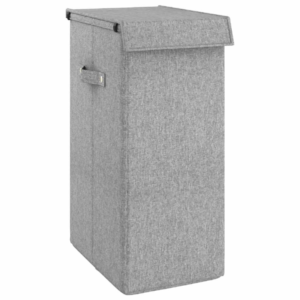 Cesto ropa sucia plegable lino sintético gris 26x34,5x59,5 cm