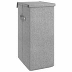 Cesto ropa sucia plegable lino sintético gris 26x34,5x59,5 cm