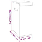 Cesto ropa sucia plegable lino sintético gris 26x34,5x59,5 cm