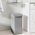 Cesto ropa sucia plegable lino sintético gris 26x34,5x59,5 cm