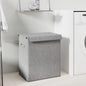 Cesto ropa sucia plegable lino sintético gris 26x34,5x59,5 cm