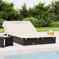 Tumbona 2 personas toldo plegable ratán PE gris 213x118x97 cm