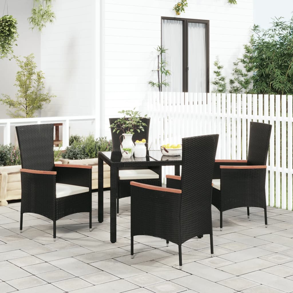 Garden chairs with cushions 4 units synthetic rattan grey