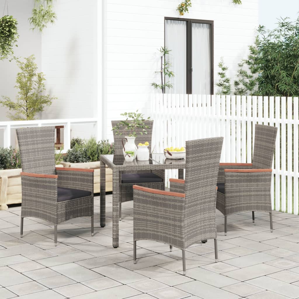 Garden chairs with cushions 2 pcs poly rattan black