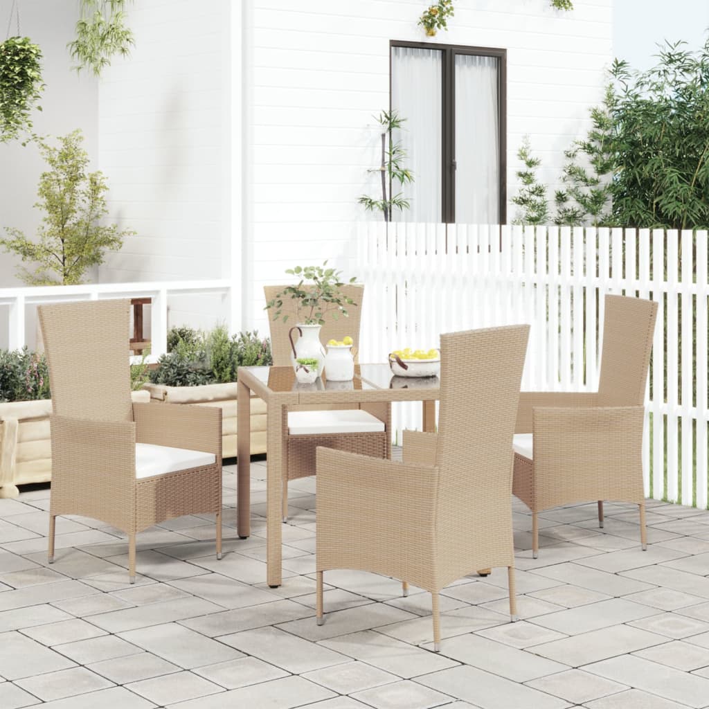 Garden chairs with cushions 2 pcs poly rattan black