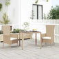 Mesa de jardín 140x80x74 cm ratán sintético negro