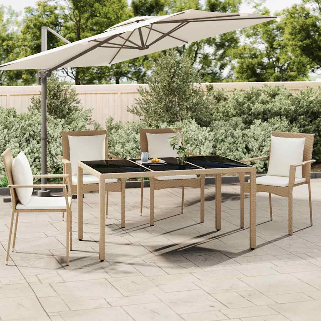Garden table 140x80x74 cm synthetic rattan black
