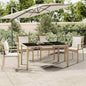 Mesa de jardín 140x80x74 cm ratán sintético negro
