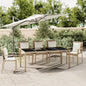Mesa de jardín 140x80x74 cm ratán sintético negro