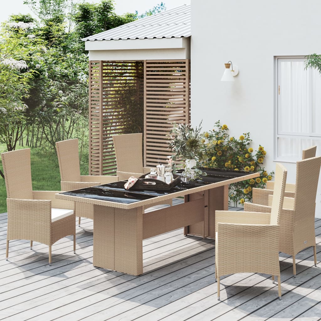 Garden table 140x80x74 cm synthetic rattan black