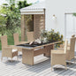 Mesa de jardín 140x80x74 cm ratán sintético negro