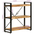 Estantería de 3 alturas hierro y madera maciza mango 77x30x80cm