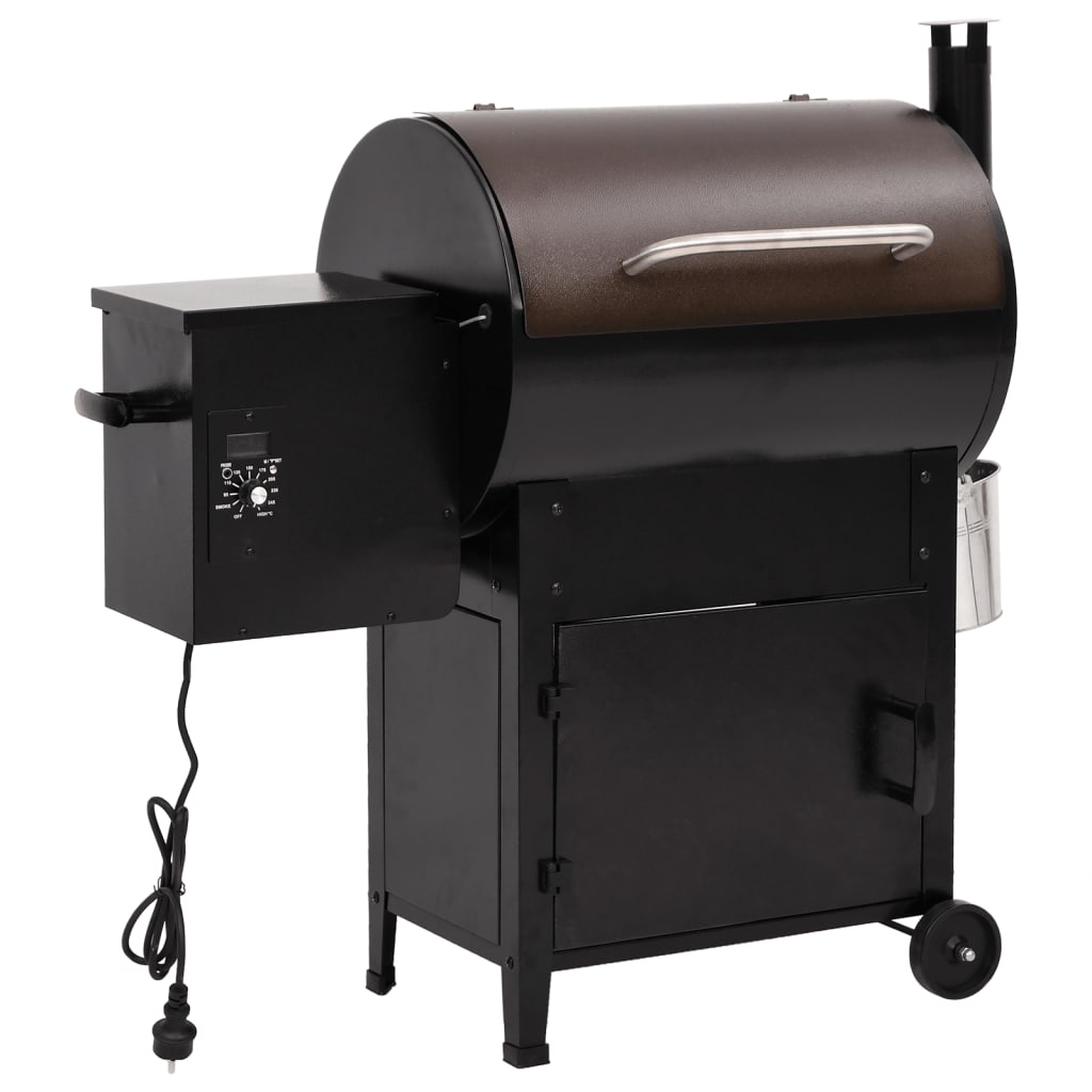 Barbacoa de pellets con chimenea hierro negro 104 cm