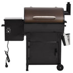 Barbacoa de pellets con chimenea hierro negro 104 cm
