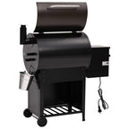 Barbacoa de pellets con chimenea hierro negro 104 cm