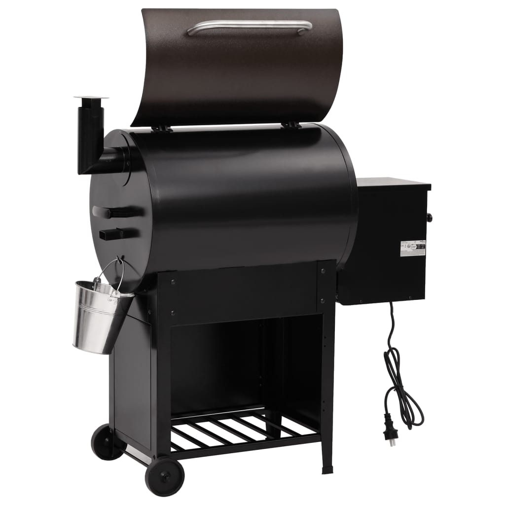 Barbacoa de pellets con chimenea hierro negro 104 cm