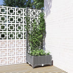 Jardinera con enrejado PP azul gris 120x40x142 cm