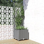 Jardinera con enrejado PP azul gris 120x40x142 cm
