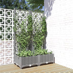 Jardinera con enrejado PP azul gris 120x40x142 cm
