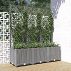 Jardinera con enrejado PP azul gris 120x40x142 cm